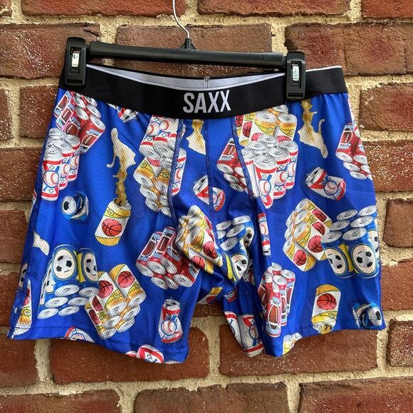 SAXX Men's Volt ballpark pouch Boxer Brief Blue Size large NEW - Picture 1 of 6